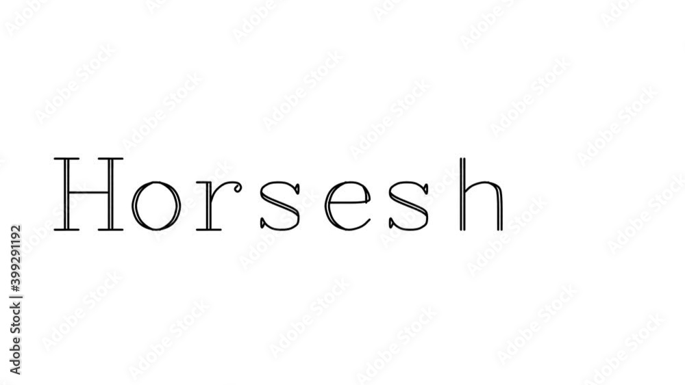 Horseshoe Animated Handwriting Text in Serif Fonts and Weights Stock