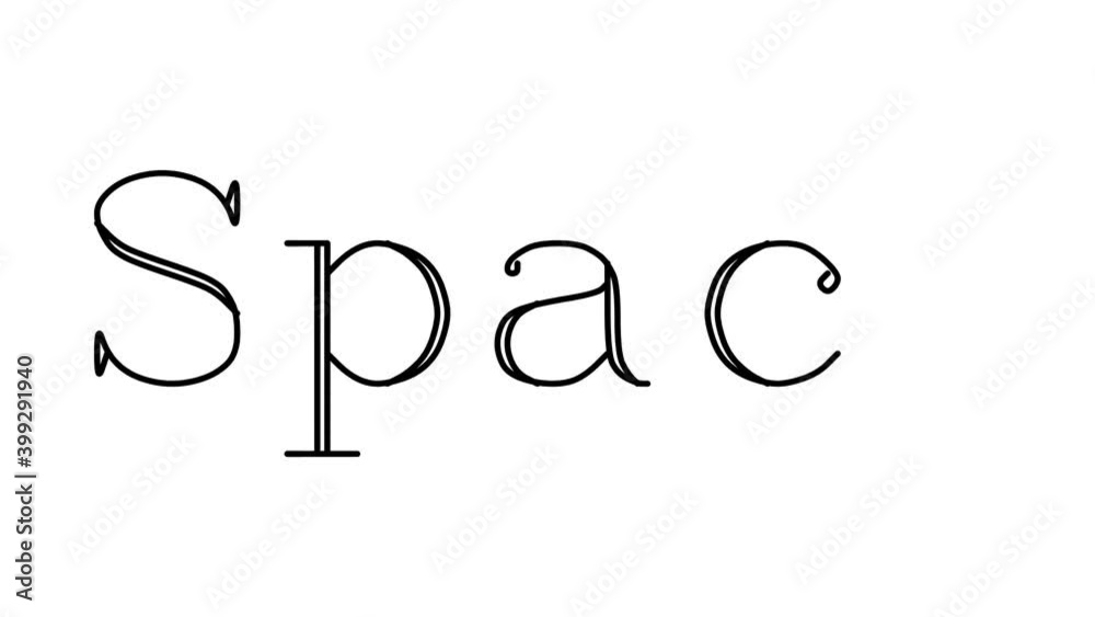 Space Animated Handwriting Text in Serif Fonts and Weights