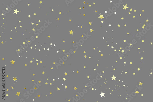 Wallpaper Mural Gray background with shiny golden glitter on it. Dots, stars and little sparkles in flat lay stile. Festive concept. Torontodigital.ca