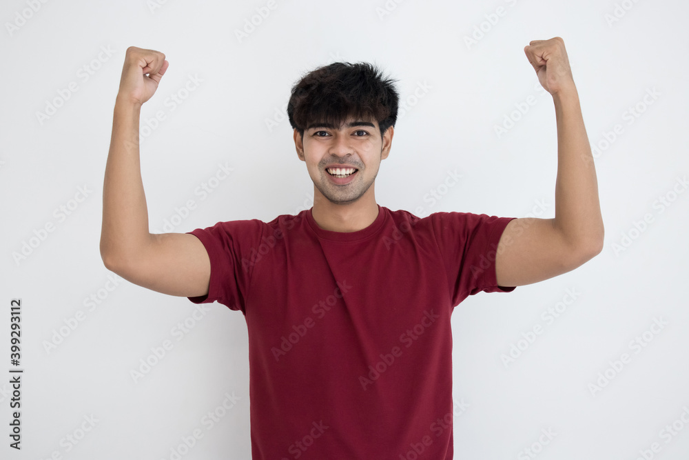 Asian young handsome man smile on white background Asian young handsome man smile on white background