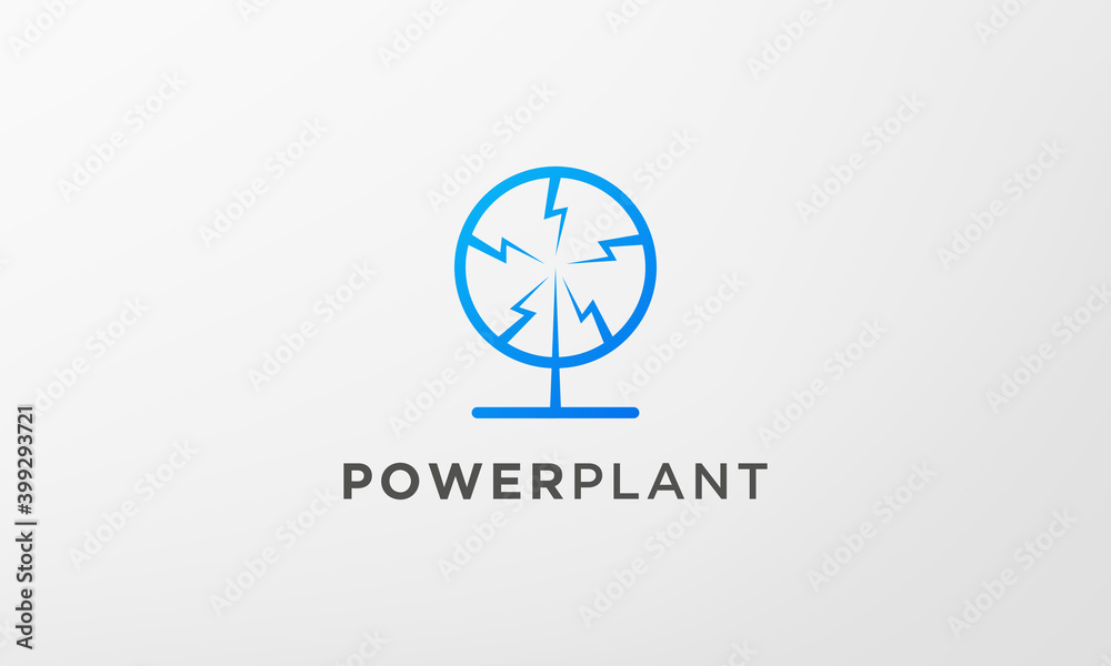 lightning leaf plant logo in a modern and minimal shape lightning leaf plant logo in a modern and minimal shape