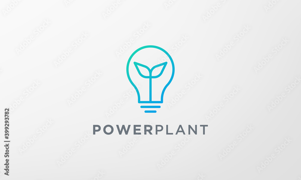 simple plant light bulb logo in modern style simple plant light bulb logo in modern style