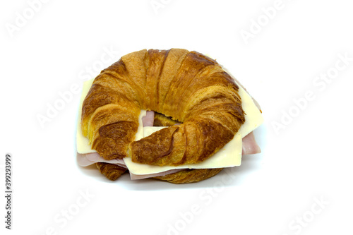 Mixed croissant of York ham and cheese