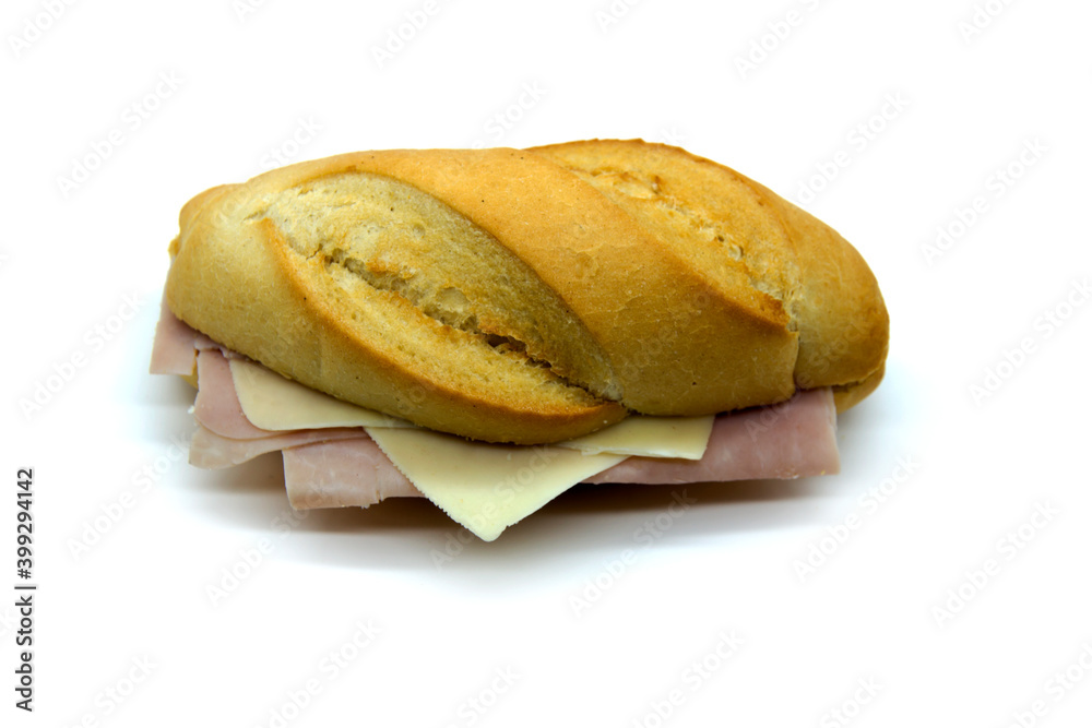 Mixed homemade small Pitufo bread of York ham and cheese