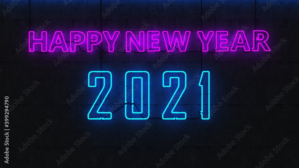 Neon Sign Happy New Year 2021