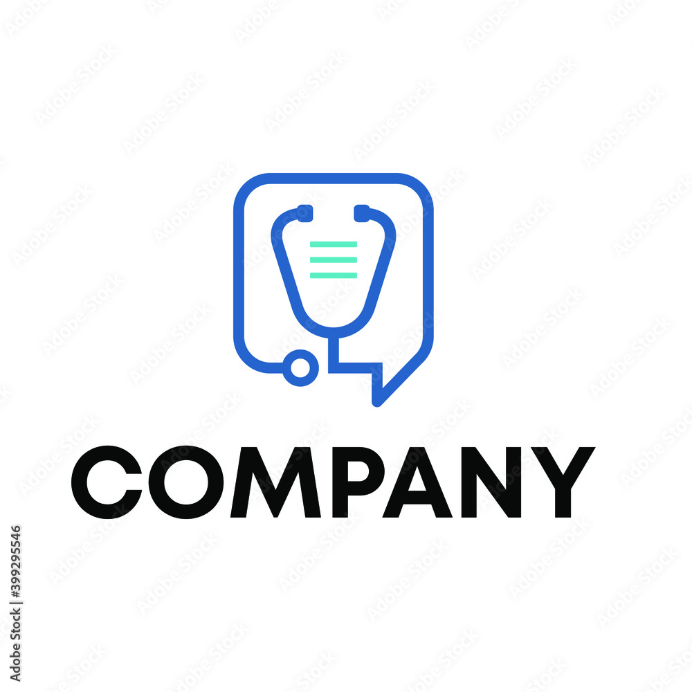 Stethoscope medical data logo design Stethoscope medical data logo design