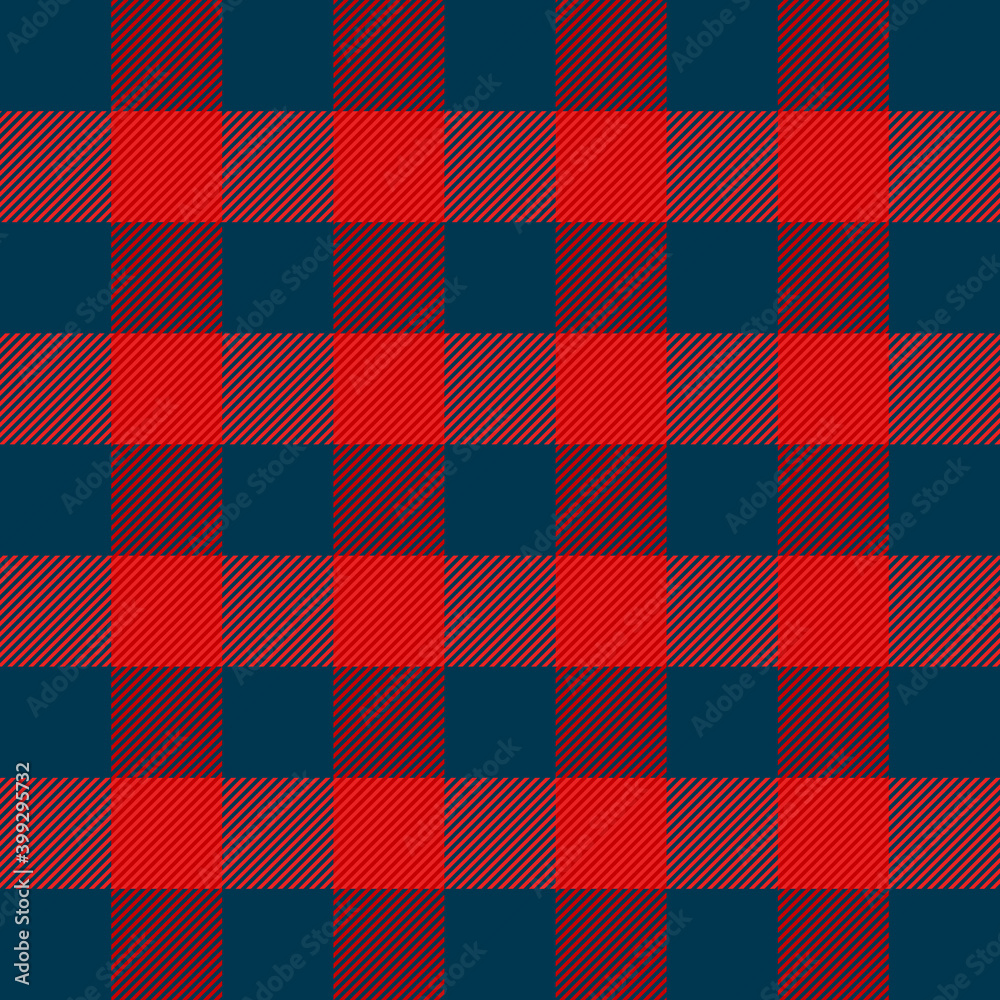 Christmas and new year tartan plaid. Scottish pattern in red and blue cage. Scottish cage. Traditional Scottish checkered background. Seamless fabric texture. Vector illustration Christmas and new year tartan plaid. Scottish pattern in red and blue cage. Scottish cage. Traditional Scottish checkered background. Seamless fabric texture. Vector illustration