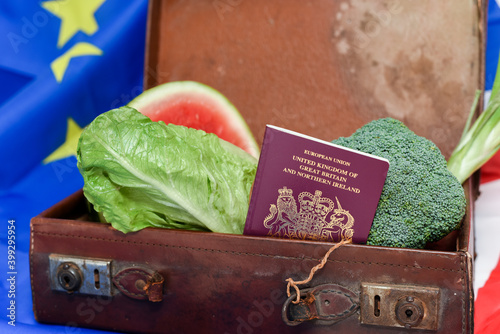 Food import concept for brexit laws and legislation on importing food from European Union photo