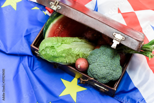 Food import concept for brexit laws and legislation on importing food from European Union photo