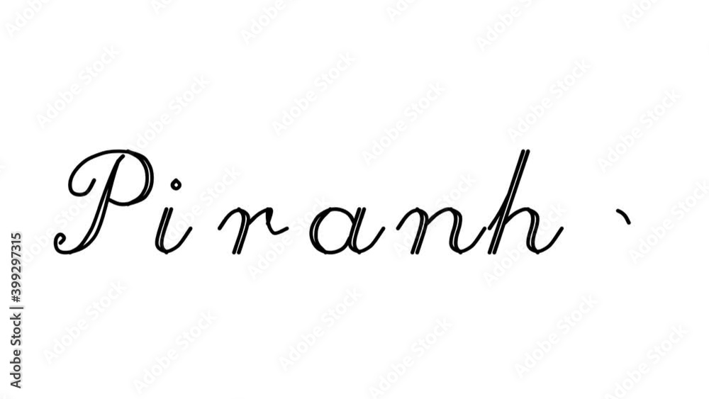 Piranha Decorative Handwriting Animation in Six Cursive and Gothic Fonts
