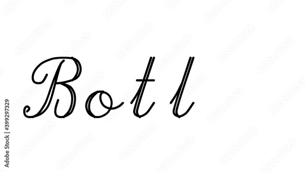 Bottle Decorative Handwriting Animation in Six Cursive and Gothic Fonts Bottle Decorative Handwriting Animation in Six Cursive and Gothic Fonts