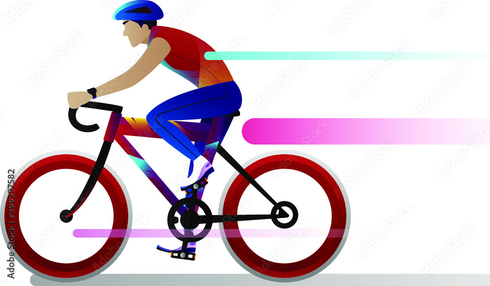 Fototapeta premium Bicycle rider sports vector illustration