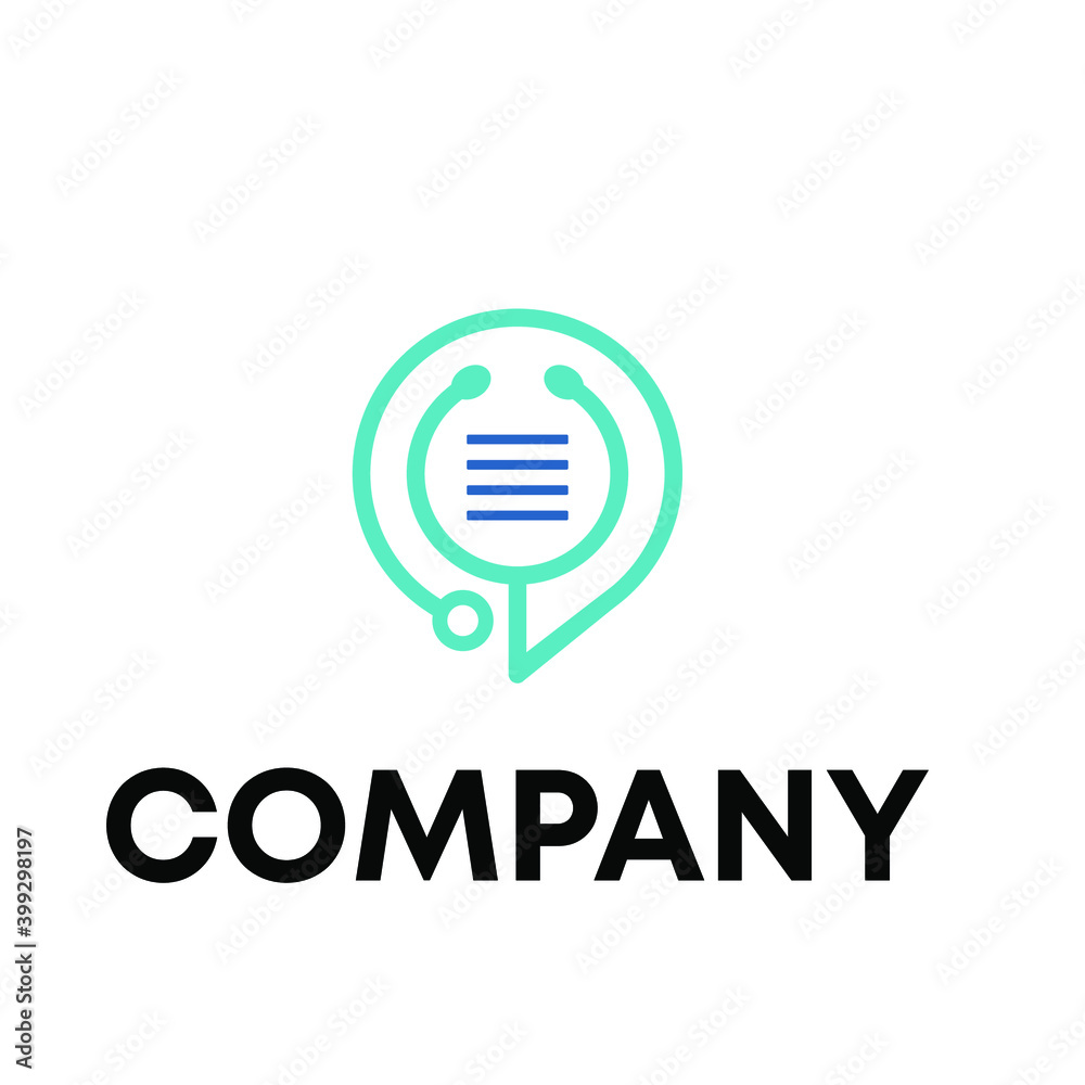Stethoscope medical data logo design Stethoscope medical data logo design