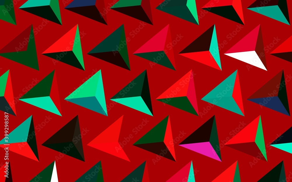 Dark Green, Red vector backdrop with lines, triangles. Dark Green, Red vector backdrop with lines, triangles.