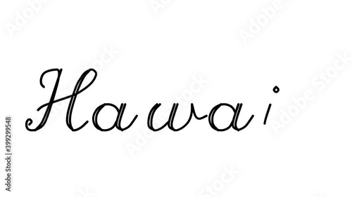 Hawaii Decorative Handwriting Animation in Six Cursive and Gothic Fonts