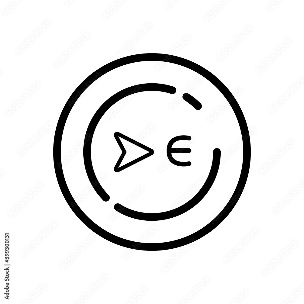 East direction. Weather icon in a circle. Isolated vector illustration East direction. Weather icon in a circle. Isolated vector illustration