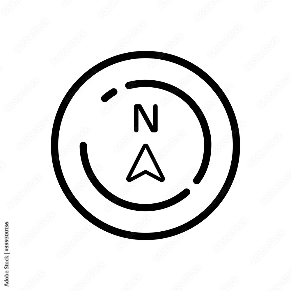 North direction. Weather icon in a circle. Isolated vector illustration North direction. Weather icon in a circle. Isolated vector illustration