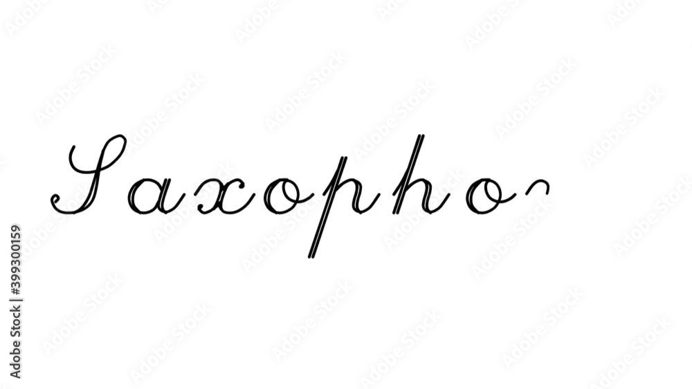 Saxophone Decorative Handwriting Animation in Six Cursive and Gothic Fonts
