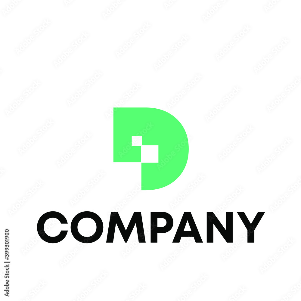 Obraz premium d with pixel logo