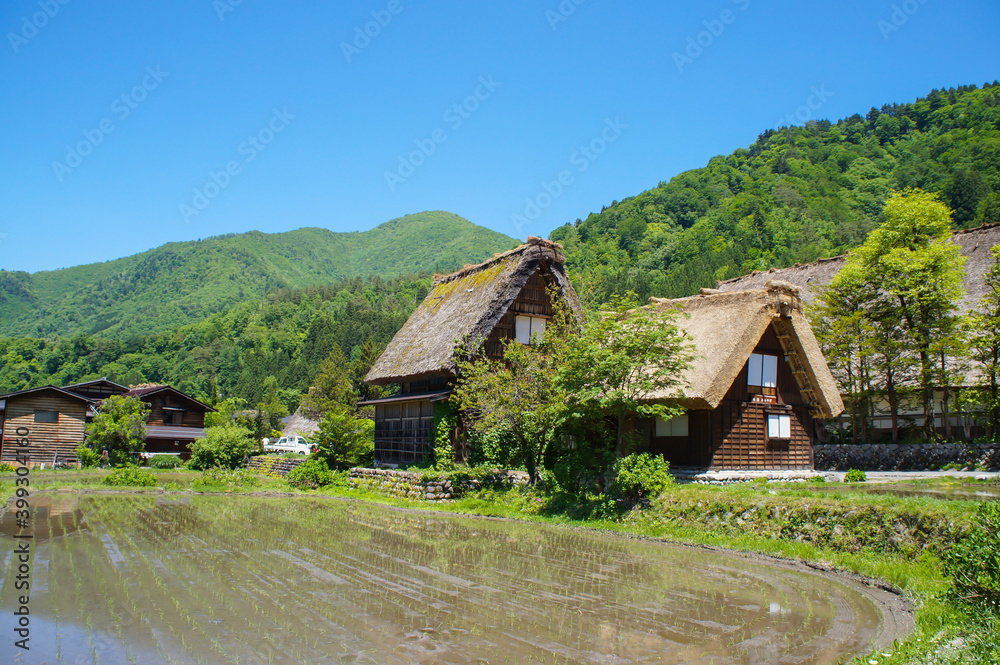 岐阜県の白川郷の合掌造り 岐阜県の白川郷の合掌造り