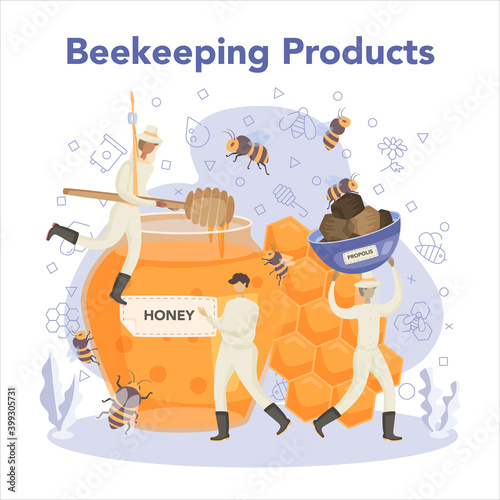 Hiver or beekeeper concept. Professional farmer with hive and honey