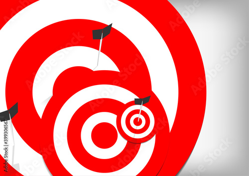 Vector : Arrows and archery targets on gray background