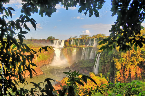 Iguaz   Falls or Igua  u Falls  waterfalls of the Iguazu River on the border of the Argentine and  Brazil