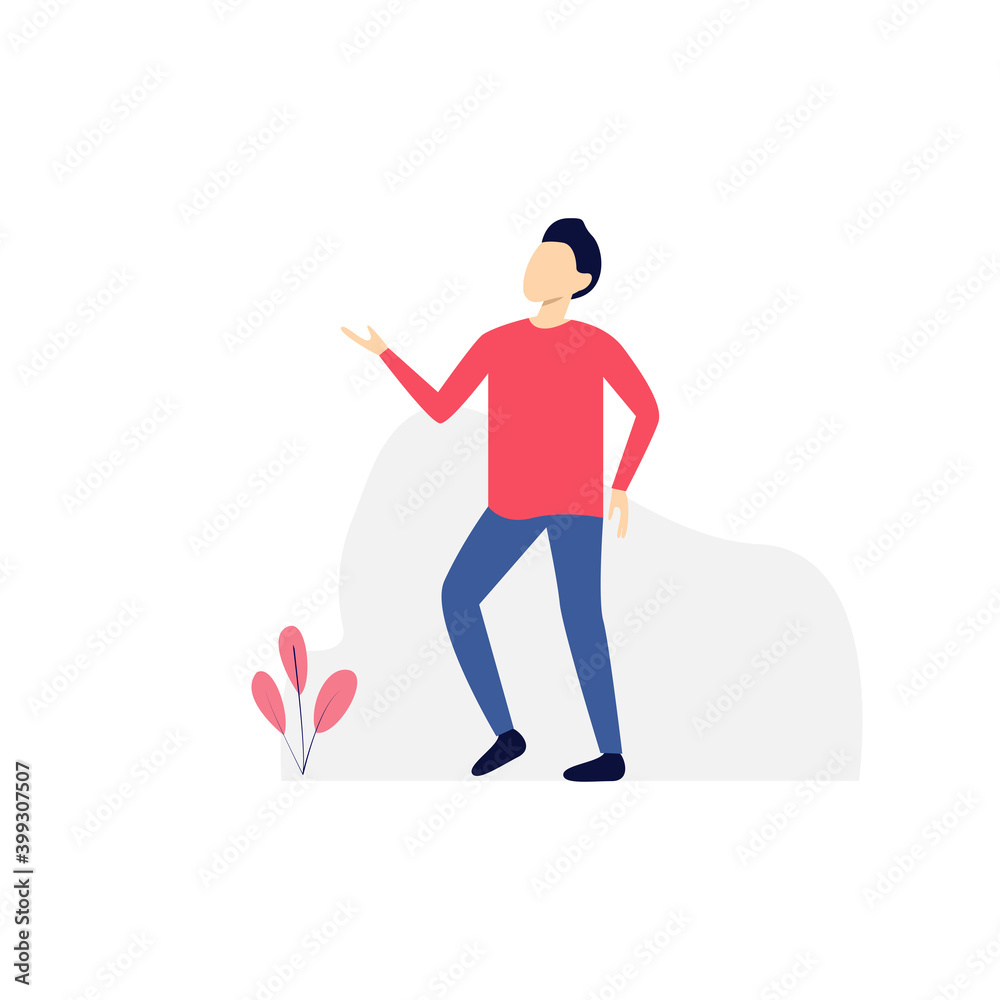 Vector illustration, young man character pose, modern flat people character, Ideal for motion, graphic and web design projects
Vector illustration, young man character pose, modern flat people character, Ideal for motion, graphic and web design projects