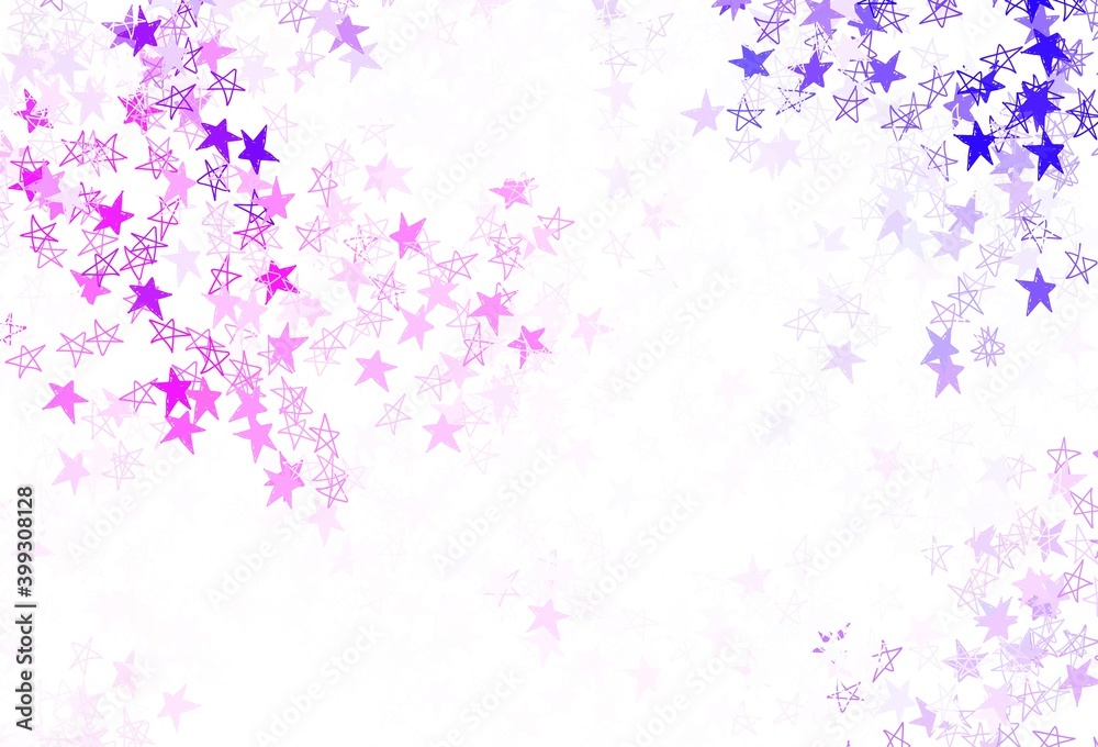 Light Pink, Blue vector template with sky stars.