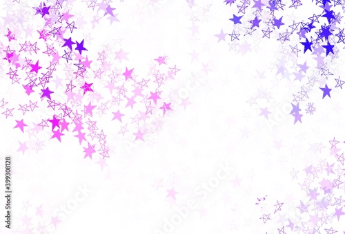Light Pink  Blue vector template with sky stars.