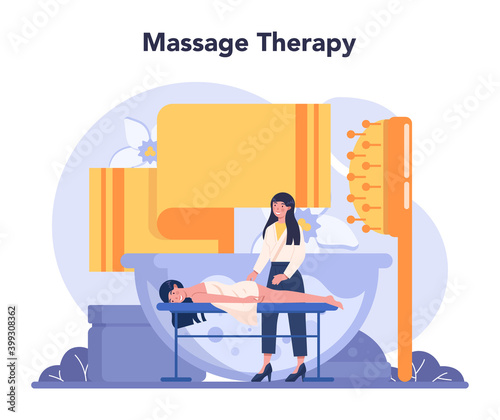 Massage and masseur concept. Spa procedure in beauty salon.