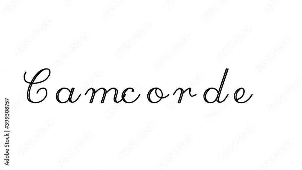 Camcorder Decorative Handwriting Animation in Six Cursive and Gothic Fonts