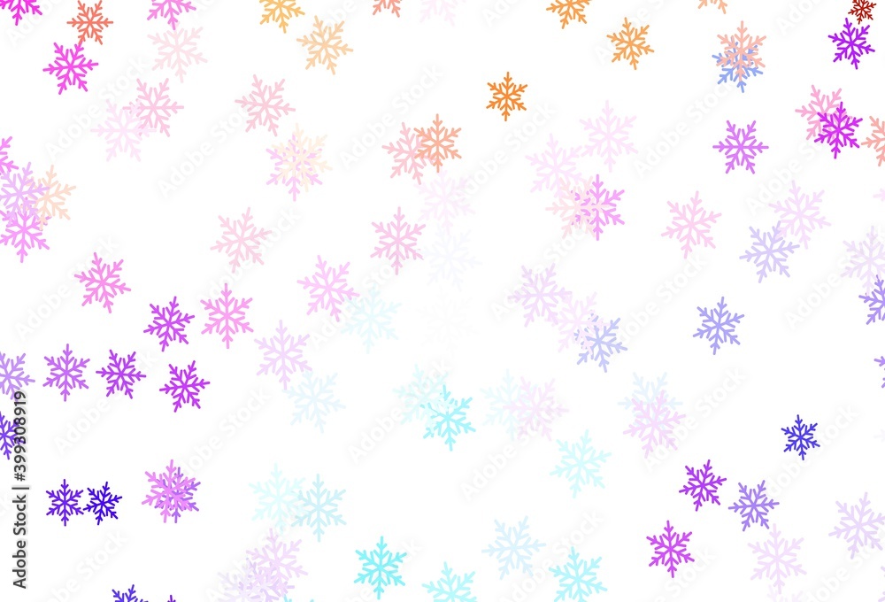 Light Blue, Yellow vector pattern with christmas snowflakes, stars.