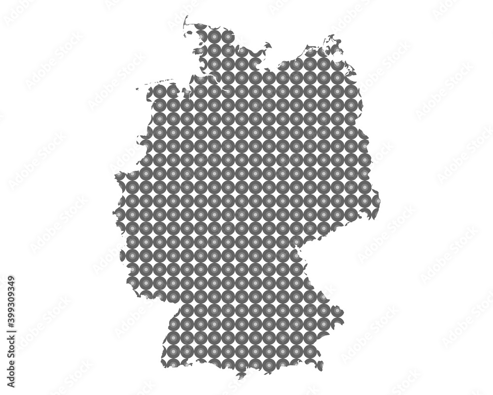 Karte von Deutschland in Kreisen