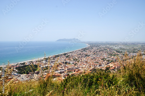 Bild auf Leinwand View of the city of Terracina, Italy. Sea and coastline views.