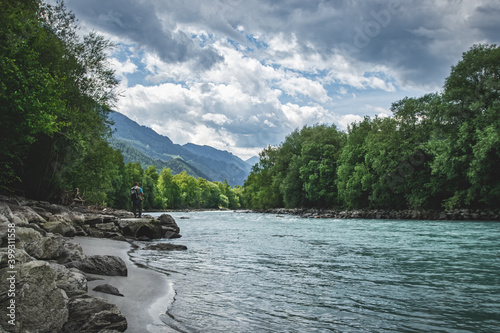 Flusslandschaft Ried im Oberinntal, Österreich