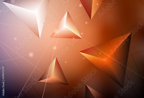 Dark Red vector triangle mosaic template.