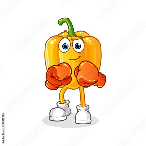 paprika boxer character. cartoon mascot vector