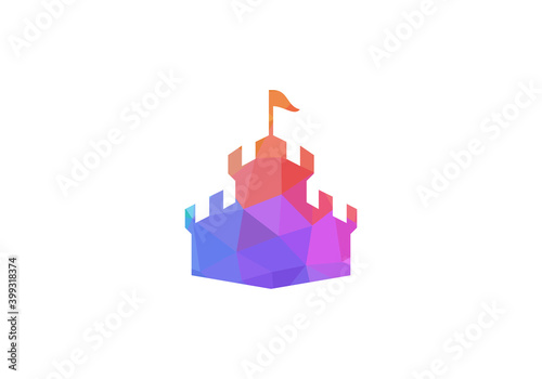 Castle logo template vector icon. Castle kingdom logo. 