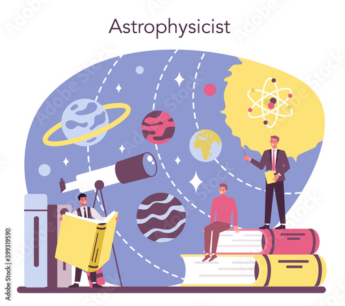 Physicist concept. Scientist explore electricity, magnetism, light