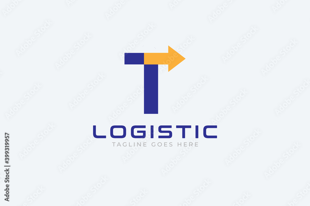 Initial T Logo. letter T and arrow combination, Usable for Business and logistic Logos, Flat Vector Logo Design Template element, vector illustration Initial T Logo. letter T and arrow combination, Usable for Business and logistic Logos, Flat Vector Logo Design Template element, vector illustration