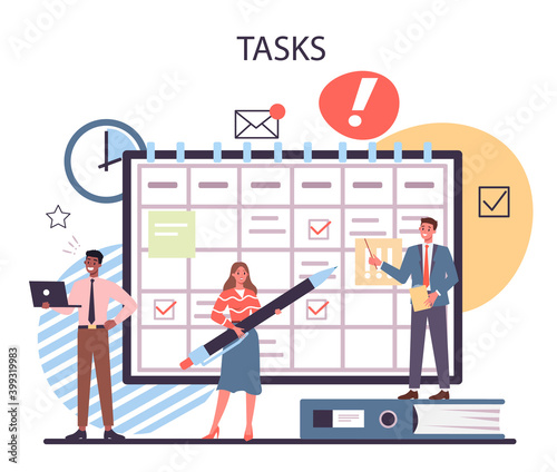 Tasks planing concept. Business working process, time management