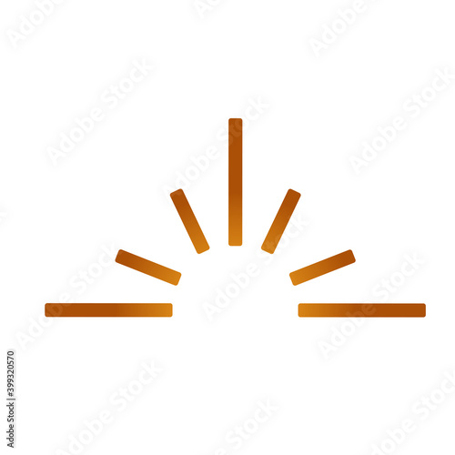 golden sun burst half decorative icon