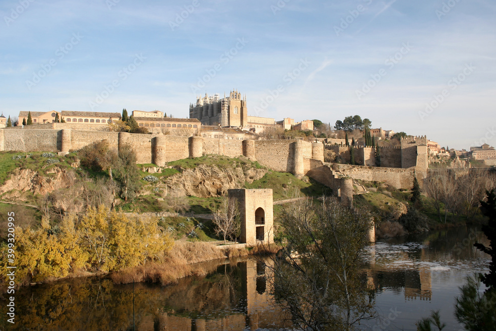 Views of The Tagus River in Toledo, Castilla La Mancha, Spain