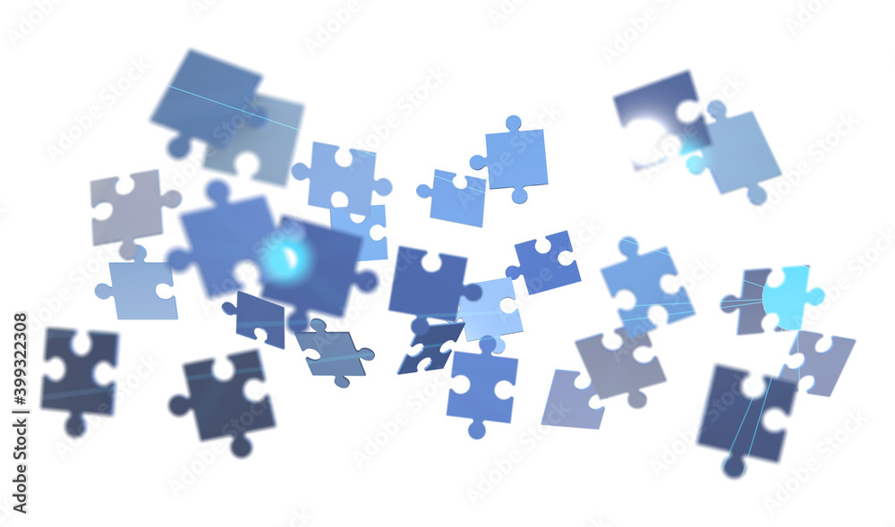 puzzle hand solution concept business 3d. puzzle hand solution concept business 3d.