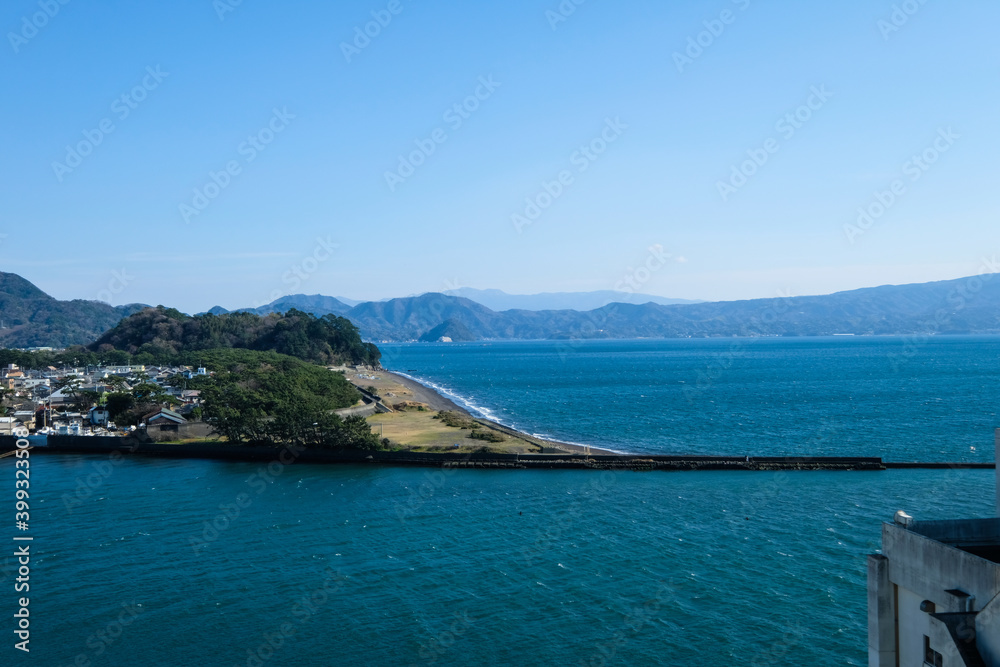 静岡県沼津港の水門からの眺め
