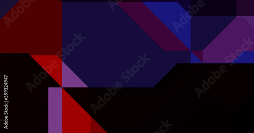 Layers of colorful and vibrant geometrical shapes. Digital illustration of a tech layout. Futuristic design template.