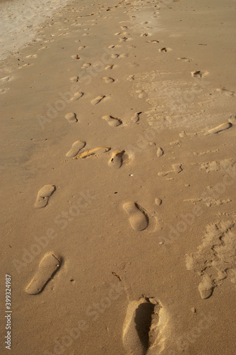 Human footprints in sand, Dili Timor Leste