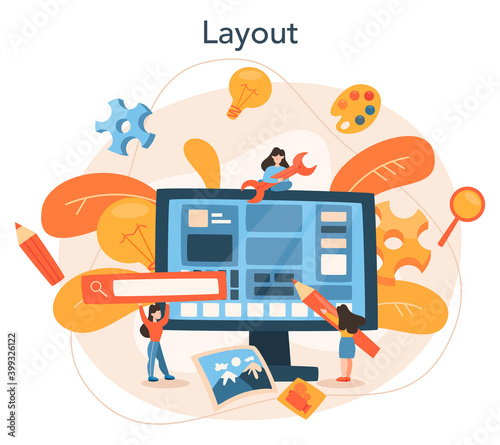 Layout designer concept. Web development, mobile app