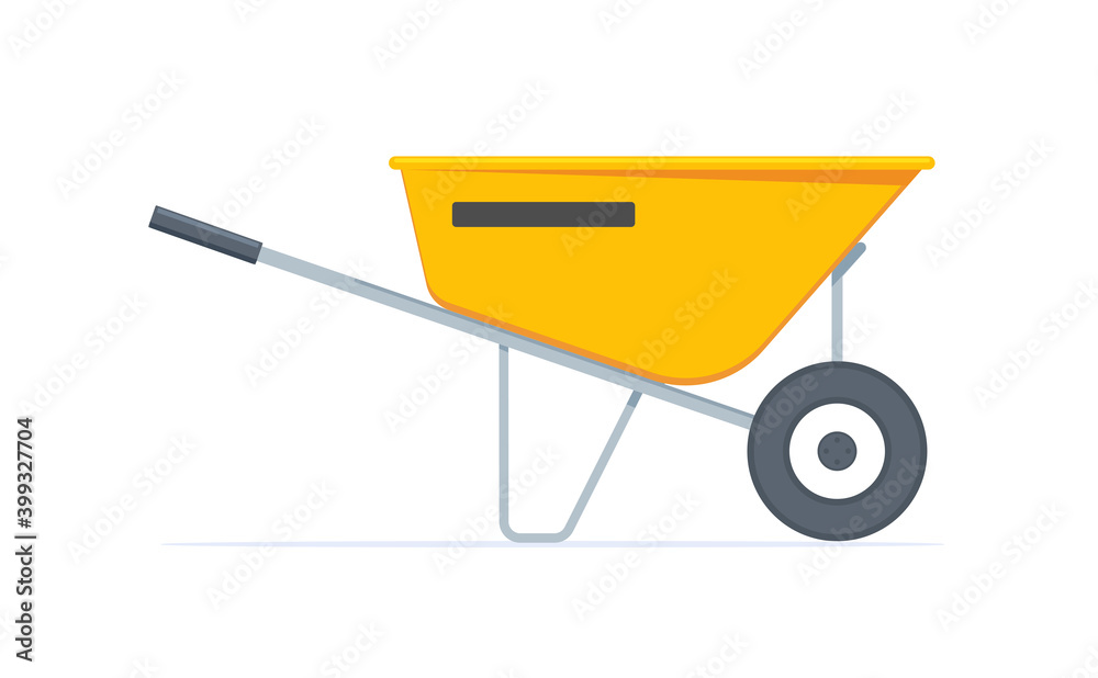 The Yellow Wheelbarrow. Isolated Vector Illustration The Yellow Wheelbarrow. Isolated Vector Illustration